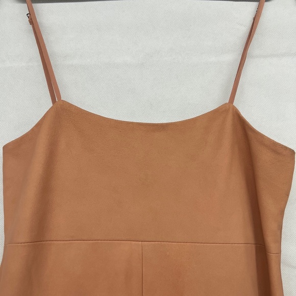 NEW Free People blush pink Soft Leather Square neck spaghetti strap solid - Picture 10 of 13